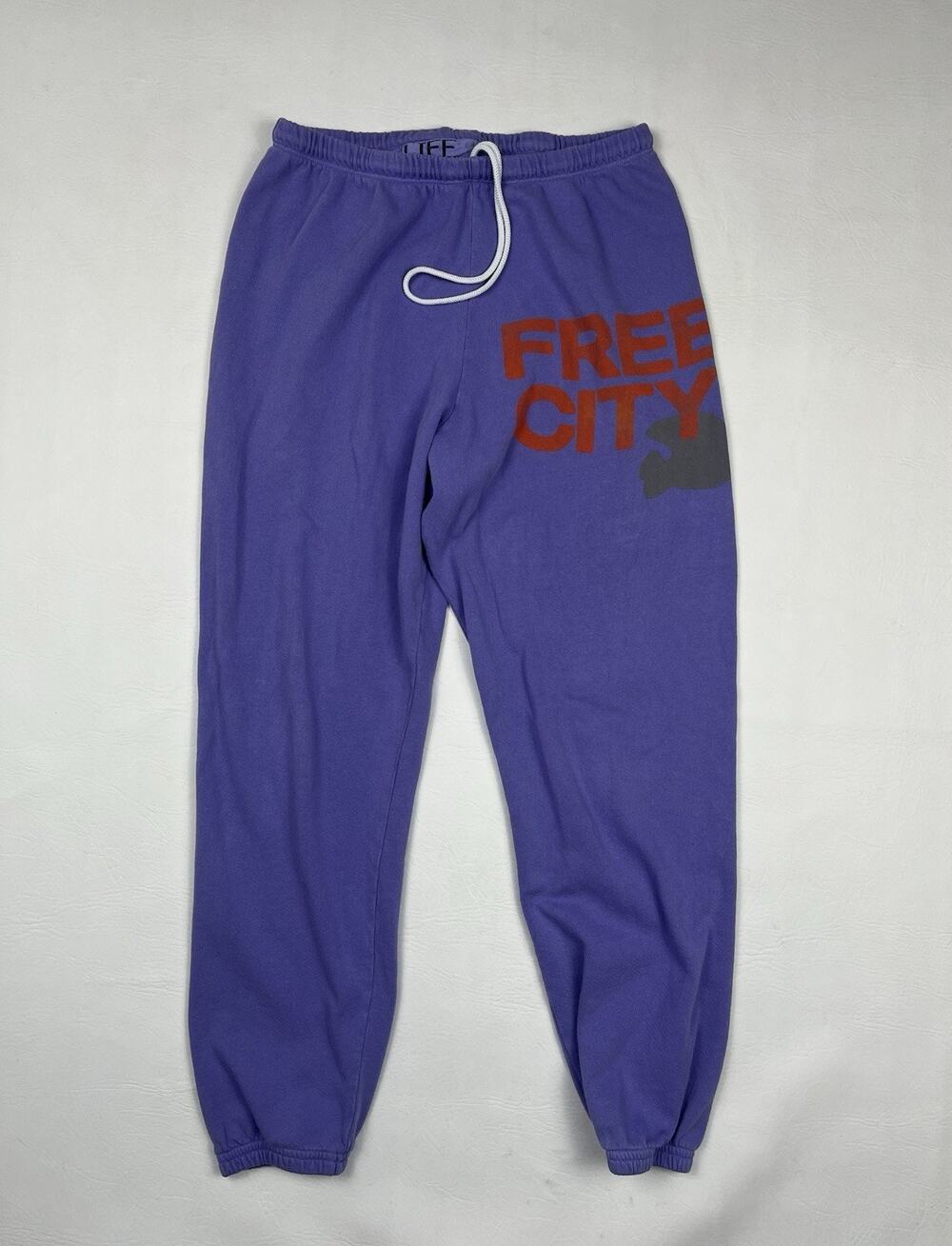 Free City Lets Go Sweatpants Mens Small Purple Sun Faded Fleece